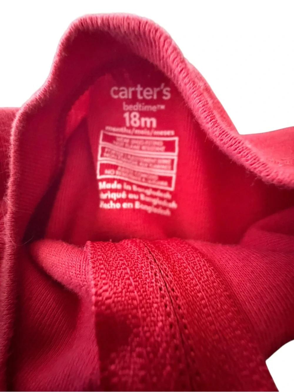 Carter’s Red Heart Footed Sleeper Pajamas 18M Zip Valentine’s Day